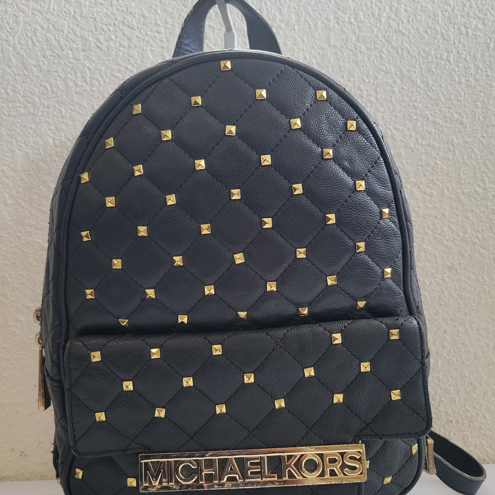 Michael Kors Black Quilted Backpack